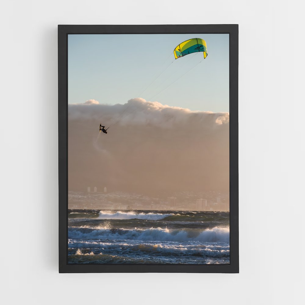 Poster Vague et Vent – affiche Kitesurf (vue 2)
